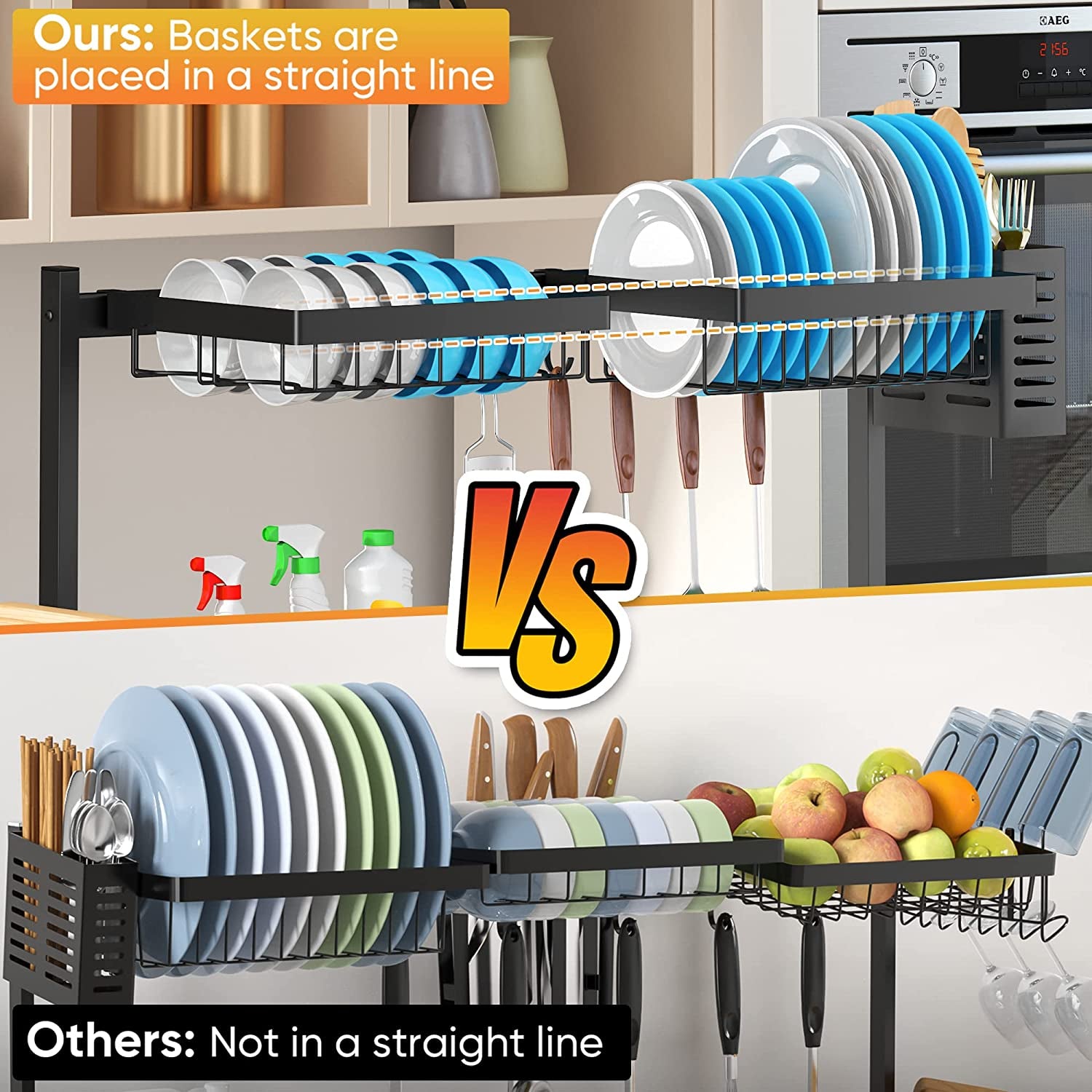 Adjustable Over Sink Dish Drying Rack (26"-38") - BuzzMart