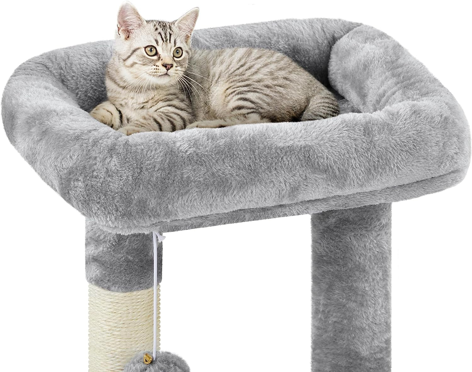 34-Inch Cat Tree - Plush-Covered Tower with Condo, Platform & Basket for Indoor Kittens - BuzzMart