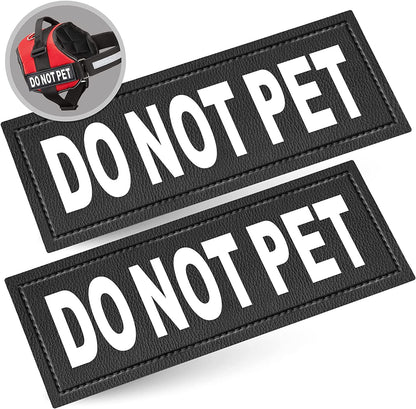 “Do Not Pet” Patch - Attachable Hook-Backed Patches for Dog Vest, Harness, or Collar - BuzzMart