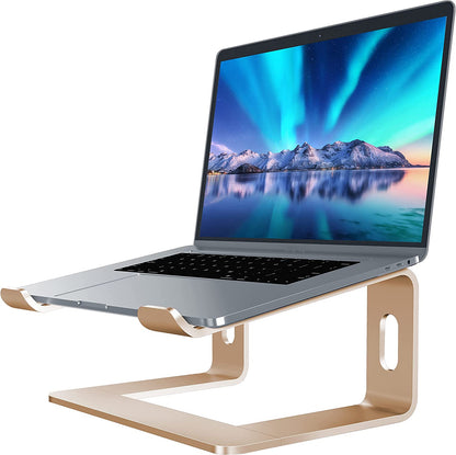 Laptop Stand, Aluminum Computer Riser, Ergonomic Laptops Elevator for Desk, Metal Holder Compatible with 10 to 15.6 Inches Notebook Computer, Purple