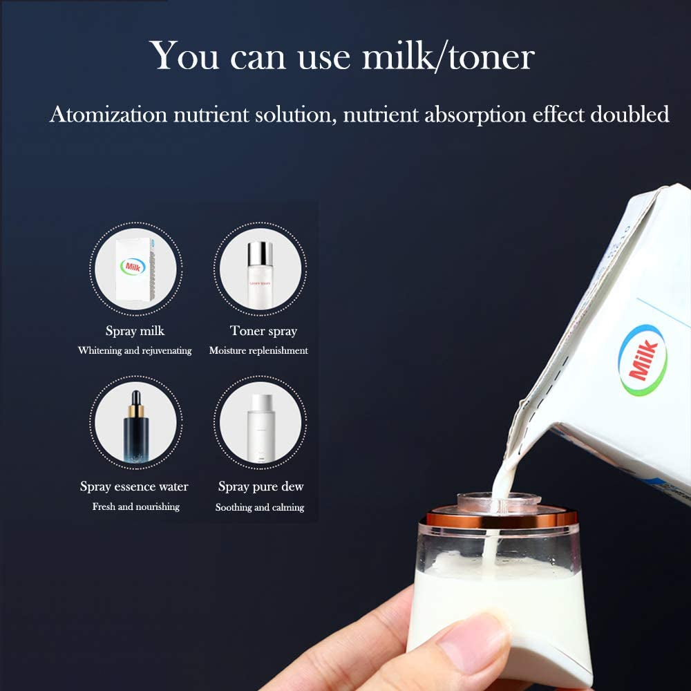 Handy Nano Mist Sprayer with Skin Analyzer Moisture Tester - Portable Facial Atomization Mister, Mini Cool with Large Capacity for Face Moisturizing, Hydration Refreshing - BuzzMart