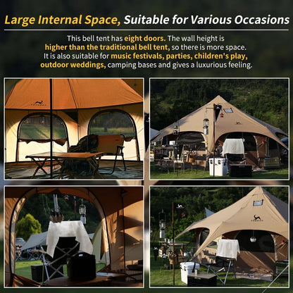 16.4Ft Canvas Bell Tent with Stove Jack (Luxury Glamping and Camping Yurt Tent) - BuzzMart