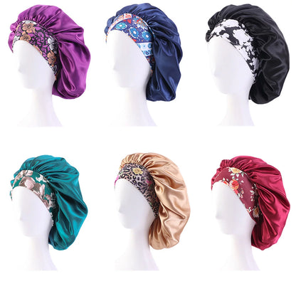 Luxury Satin Hair Bonnets - 3-Pack | Silk Sleep Caps for Curly Hair, Perfect for Nighttime Protection - BuzzMart