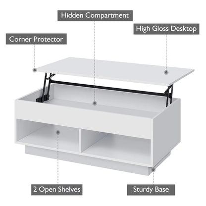 Lift Top Coffee Table with Hidden Compartment - BuzzMart