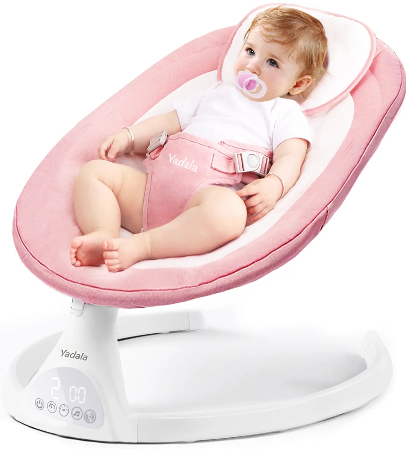 Baby Swing - Electric Baby Rocker Bouncer with Remote Control and Music, Gray - BuzzMart