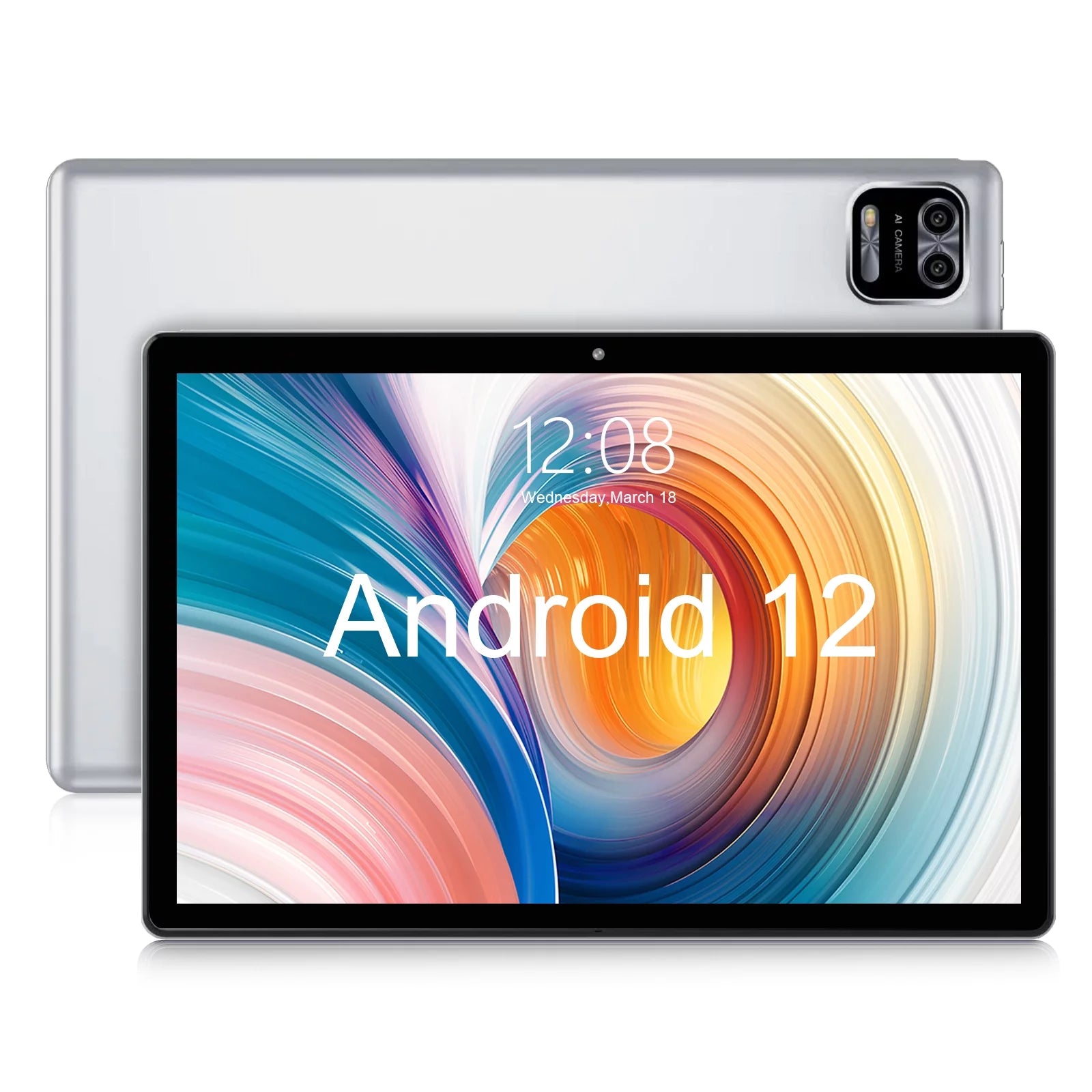 10 Inch Android Tablet - Android 12, 3GB RAM 64GB ROM, 2MP+8MP Camera, 1280x800 IPS Display, Quad-Core Processor, 6000mAh Battery - BuzzMart