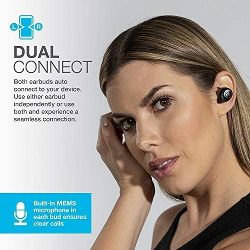 Go Air True Wireless Bluetooth Earbuds + Charging Case, Black - BuzzMart