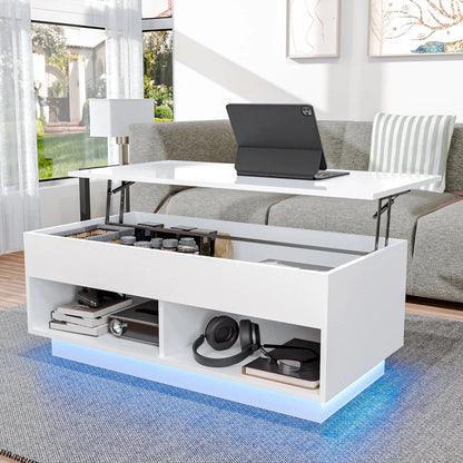 Lift Top Coffee Table with Hidden Compartment - BuzzMart