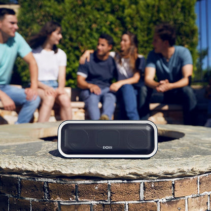 Soundbox Pro+ Bluetooth Speaker - Wireless Pairing, 24W Stereo Sound, Punchy Bass, IPX6 Waterproof, 15Hrs Playtime, Multi-Color Lights, Black - BuzzMart