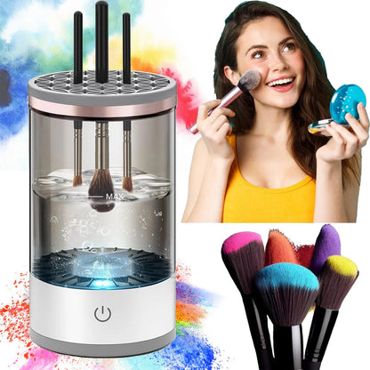 Electric Cosmetic Brush Cleaner, Automatic Spinning for All Sizes of Makeup Brushes - BuzzMart