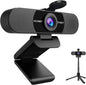 HD 1080P Webcam, 2 Noise-Canceling Mics &Privacy Cover Gray