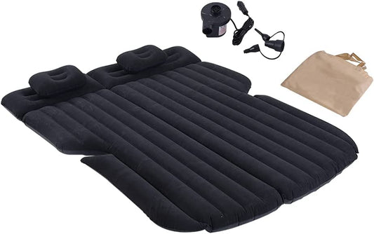 Inflatable Car Mattress, Car Bed for Back Seat, Car Air Mattress with Auto Air Pump, Portable Camping Mattress, Sleeping Pad (SUV Black)