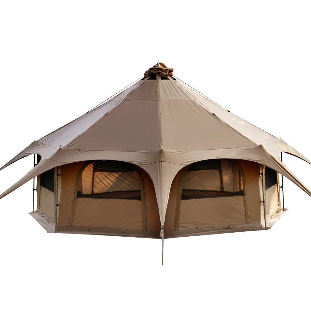 16.4Ft Canvas Bell Tent with Stove Jack (Luxury Glamping and Camping Yurt Tent) - BuzzMart