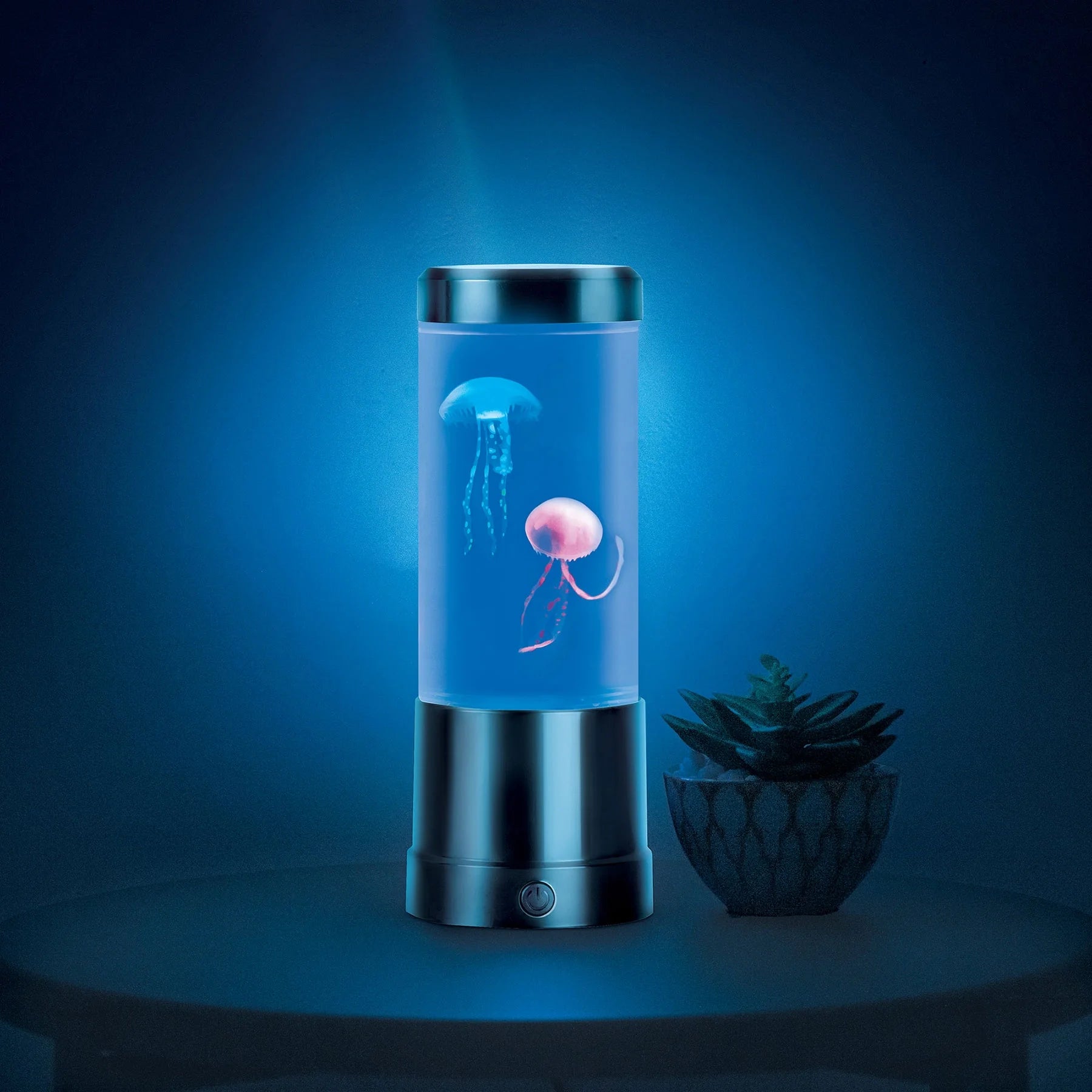 Oceanic Motion Jellyfish Lamp - Multicolor LED Aquarium with Realistic Motion, USB Powered - 9" - BuzzMart