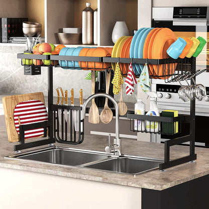 Adjustable Over Sink Dish Drying Rack (26"-38") - BuzzMart