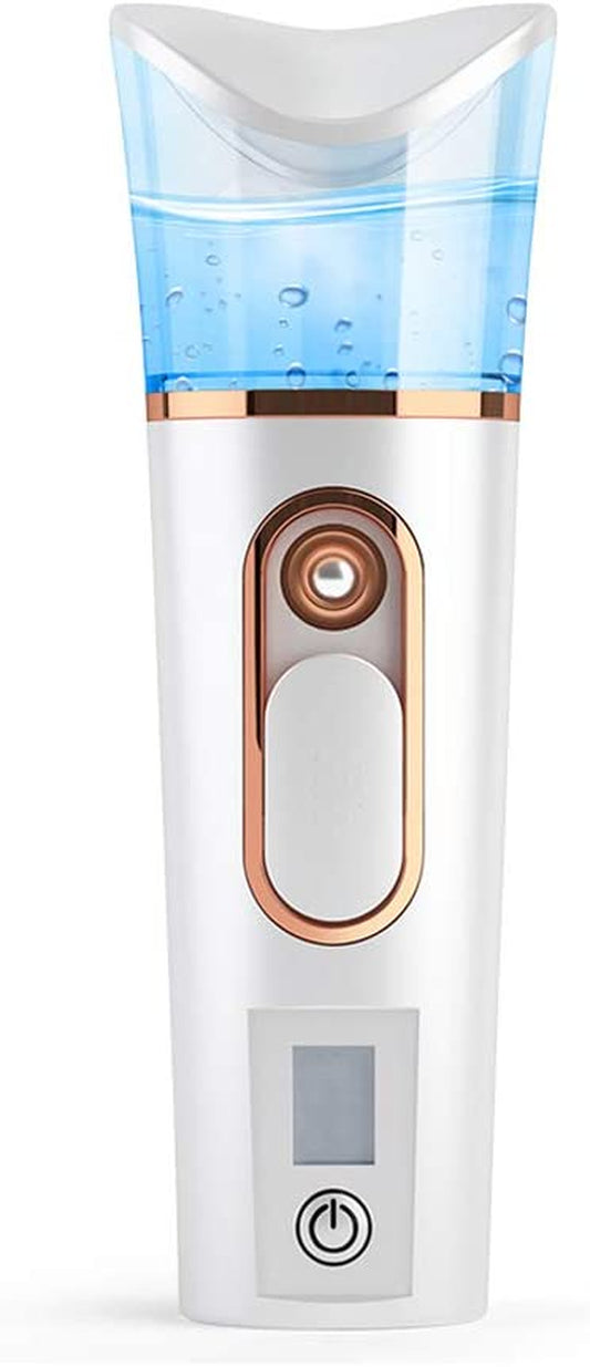 Handy Nano Mist Sprayer with Skin Analyzer Moisture Tester - Portable Facial Atomization Mister, Mini Cool with Large Capacity for Face Moisturizing, Hydration Refreshing - BuzzMart