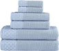 CTT Set of 6-100% Turkish Cotton, Absorbent & Comfy, Includes 2 Bath Towel 2 Hand Towel & 2 Washcloth | (White) - BuzzMart