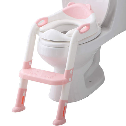 Toddlers Potty Training Toilet Seat Boys Girls, Kids Potty Training Seat Step Stool Ladder, Potty Chair (Gray/White) - BuzzMart