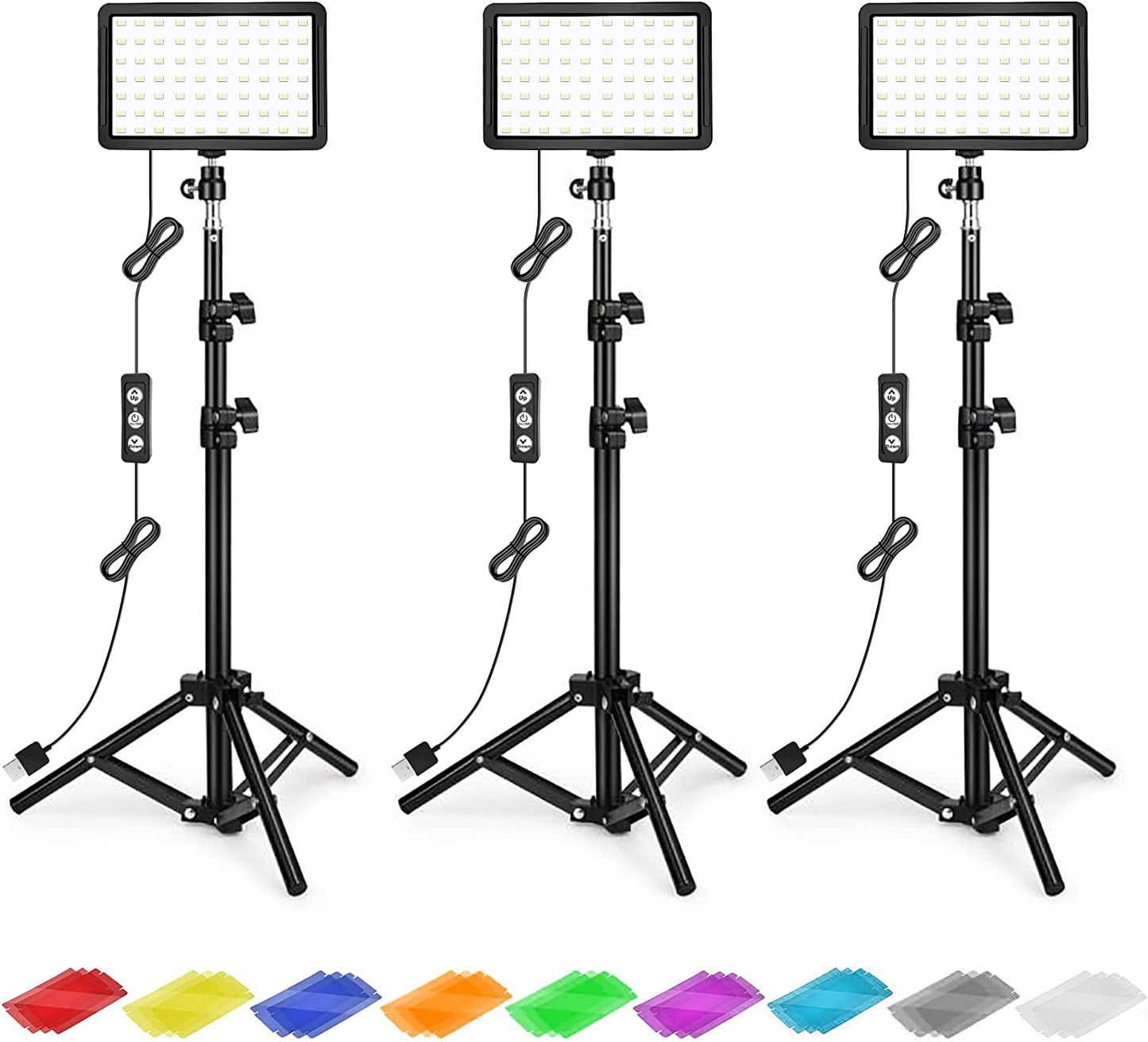 Photography Lighting Kit Dimmable 5600K USB Led Video Studio Streaming Lights