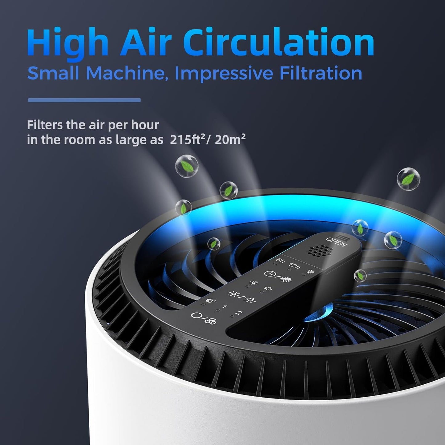 Air Purifier for Home - Portable Air Cleaner for Smoke, Pollen, Dander, Hair, Odors - MK01- White - BuzzMart