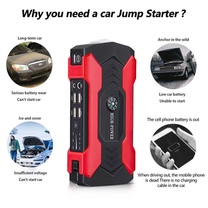 Car Jump Starter - 28000mAh 600A 12V Portable Charger Power Bank for Car Booster Battery with LED Flashlight - BuzzMart