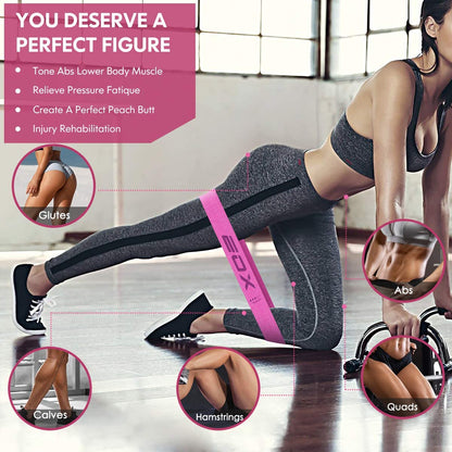 5-Level Non-Slip Fabric Resistance Bands for Legs, Butt, and Glutes (Exercise Loop Bands for Hip Training and Workouts) - BuzzMart