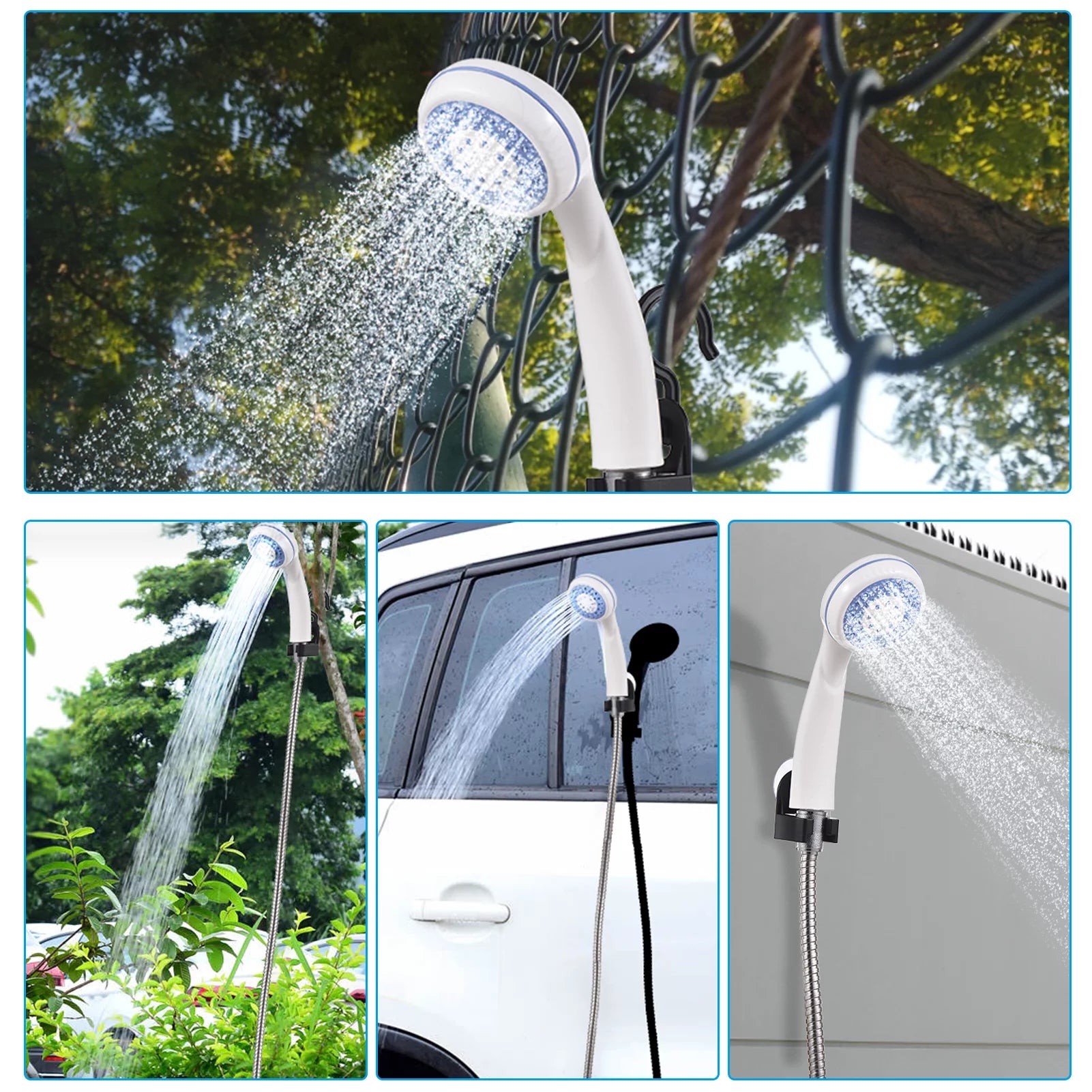 Portable Camping Shower Outdoor USB Rechargeable Electric Shower Pump for Camping Car Washing Gardening Pet Cleaning - BuzzMart