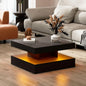 Modern LED Coffee Table with Storage and 20-Color Adjustable Lighting - BuzzMart