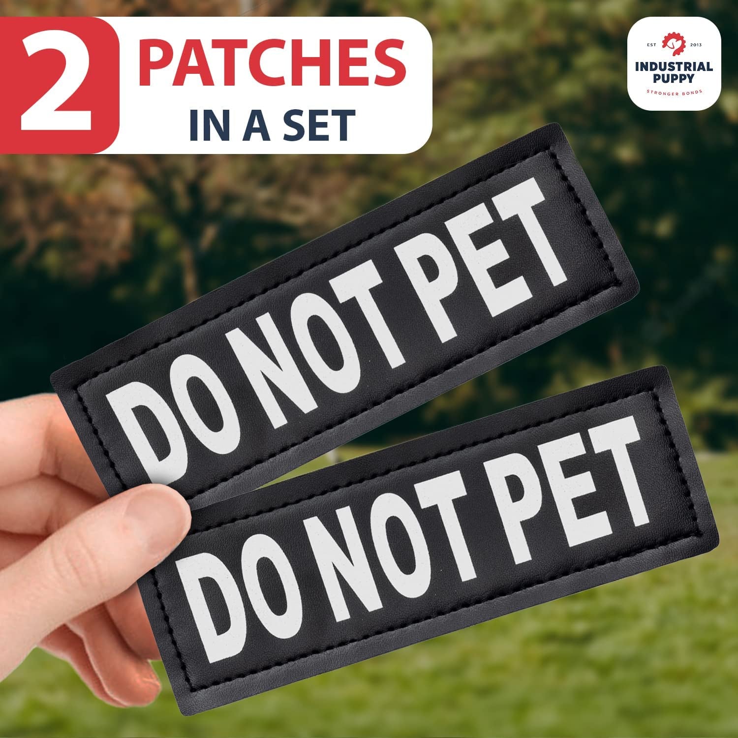 “Do Not Pet” Patch - Attachable Hook-Backed Patches for Dog Vest, Harness, or Collar - BuzzMart