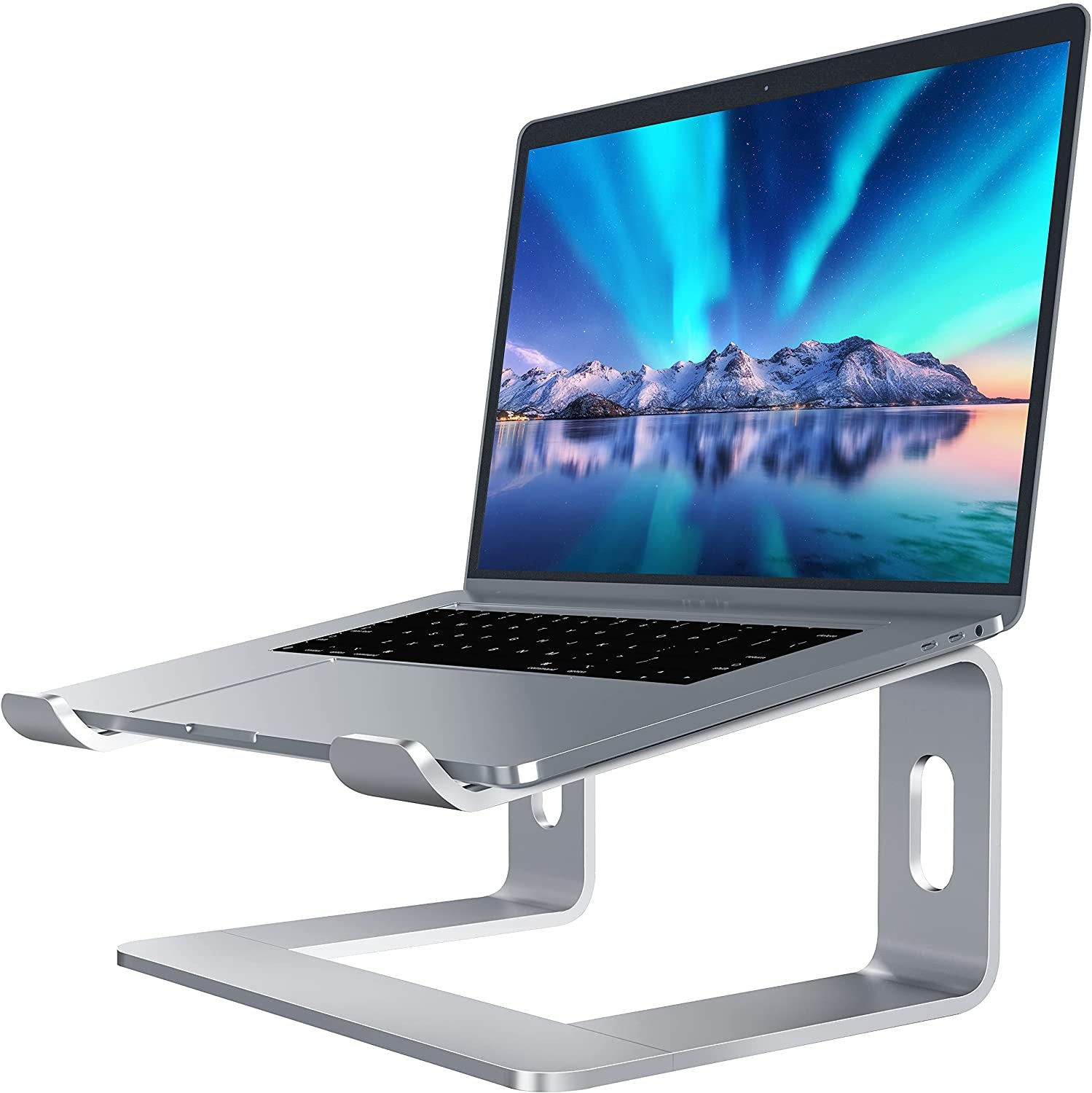 Laptop Stand, Aluminum Computer Riser, Ergonomic Laptops Elevator for Desk, Metal Holder Compatible with 10 to 15.6 Inches Notebook Computer, Purple