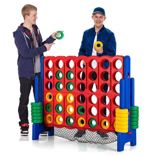 4-To-Score Giant Game Set 4-In-A-Row Connect Game W/Net Storage for Kids & Adult - BuzzMart