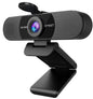 HD 1080P Webcam, 2 Noise-Canceling Mics &Privacy Cover Gray