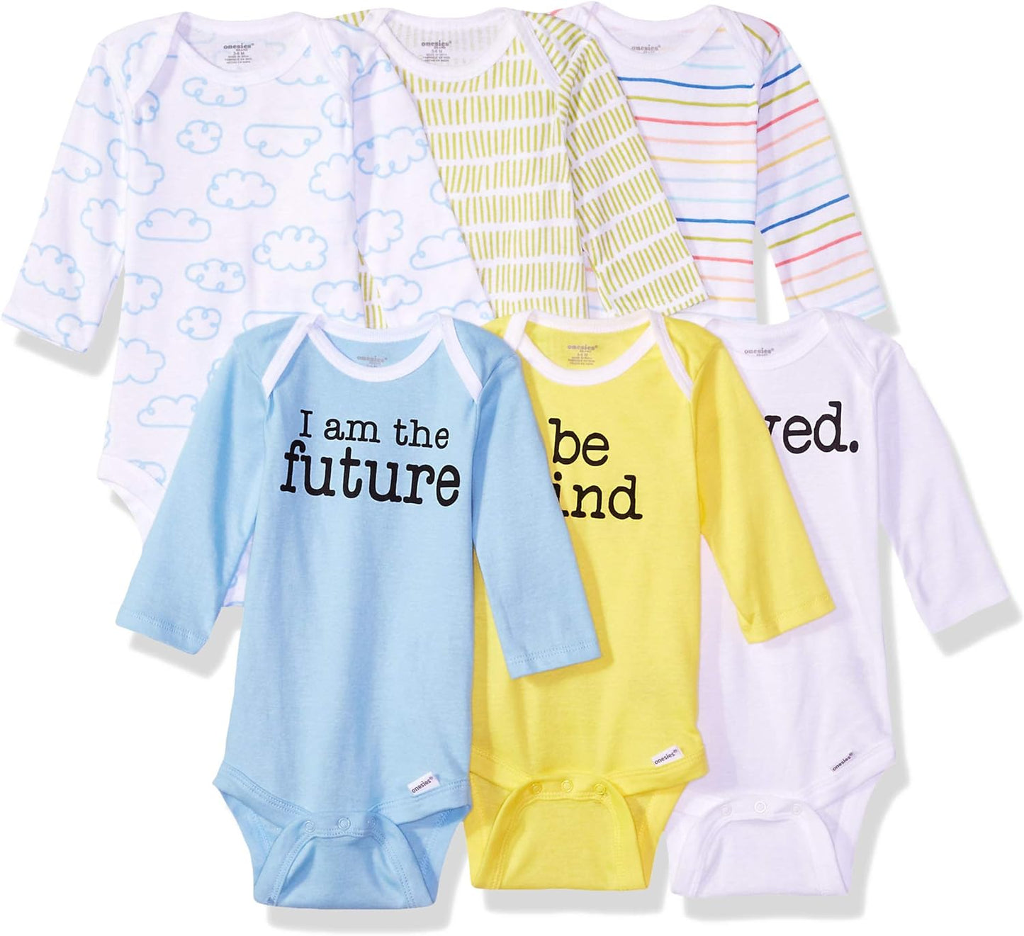 Unisex-Baby 6-Pack Long Sleeve Bodysuits - BuzzMart