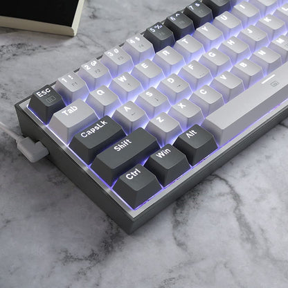 Compact RGB Gaming Keyboard - K617 Fizz | 60% Mechanical, Hot-Swap, Red Switches, White/Grey Keys - BuzzMart