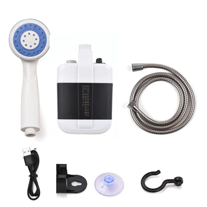 Portable Camping Shower Outdoor USB Rechargeable Electric Shower Pump for Camping Car Washing Gardening Pet Cleaning - BuzzMart