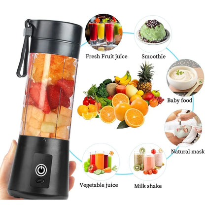 380ml Portable USB Blender Cup (Electric Mini Juicer for Shakes, Smoothies, and Juice with Six Blades) - BuzzMart