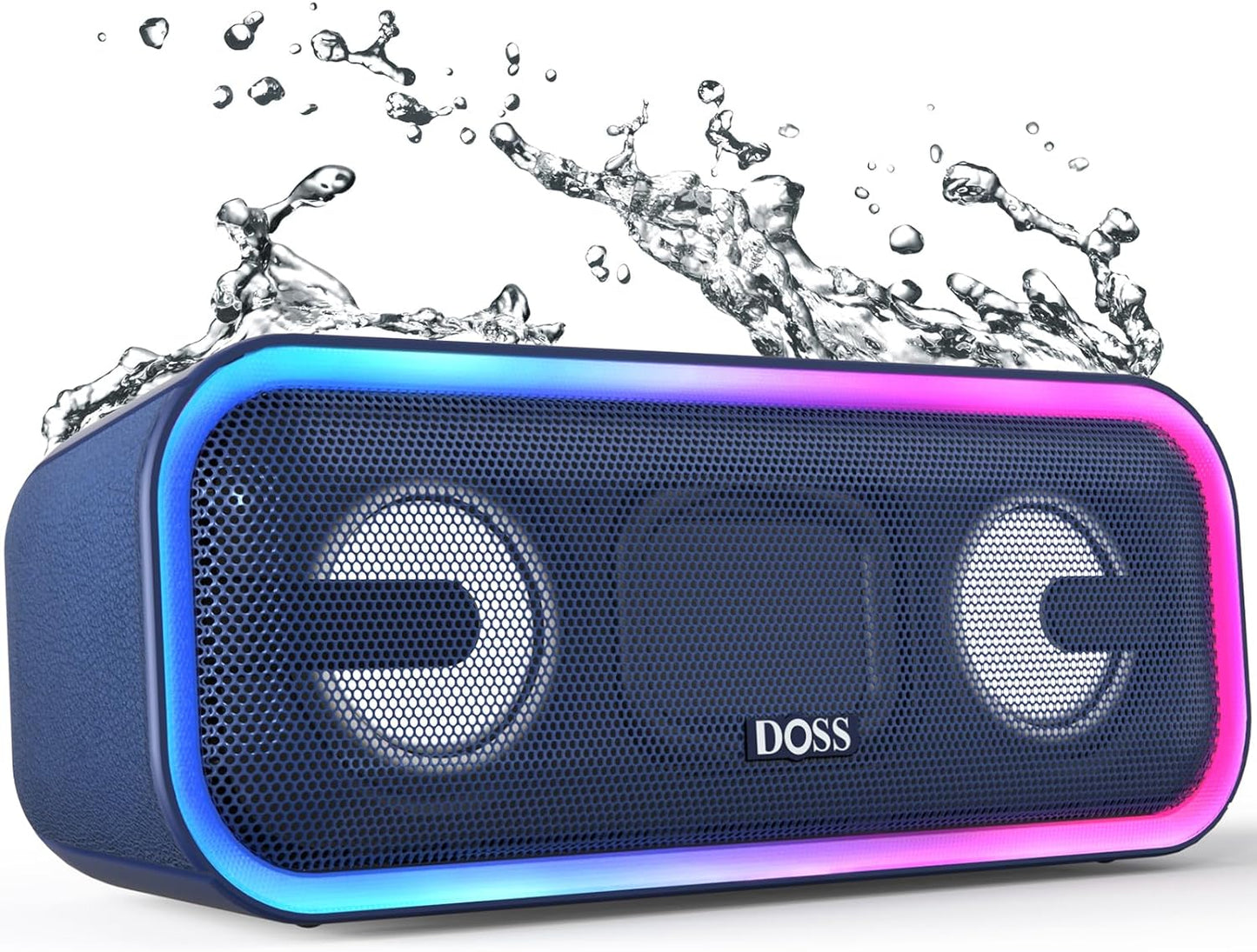 Soundbox Pro+ Bluetooth Speaker - Wireless Pairing, 24W Stereo Sound, Punchy Bass, IPX6 Waterproof, 15Hrs Playtime, Multi-Color Lights, Black - BuzzMart