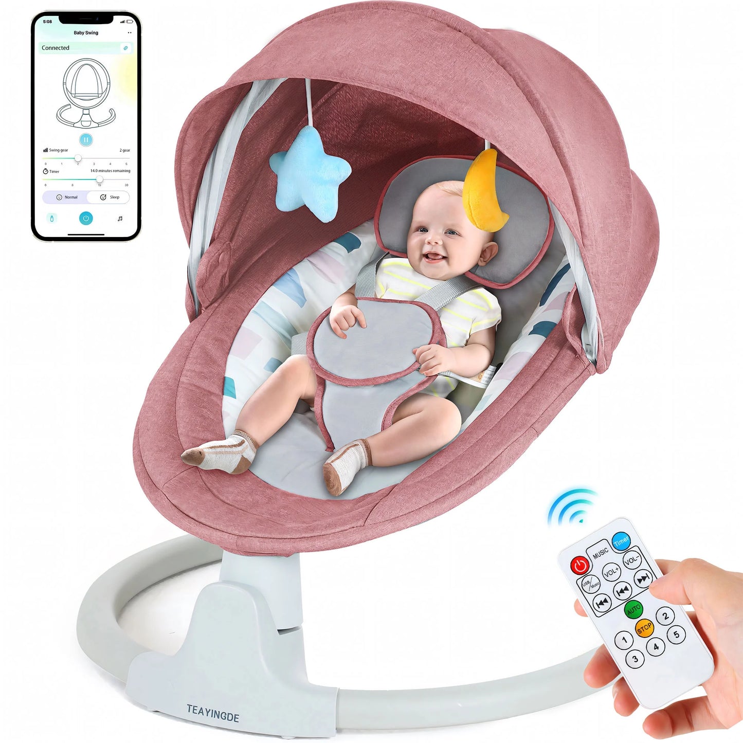 Baby Swing for Infants - Bluetooth Remote Control - BuzzMart