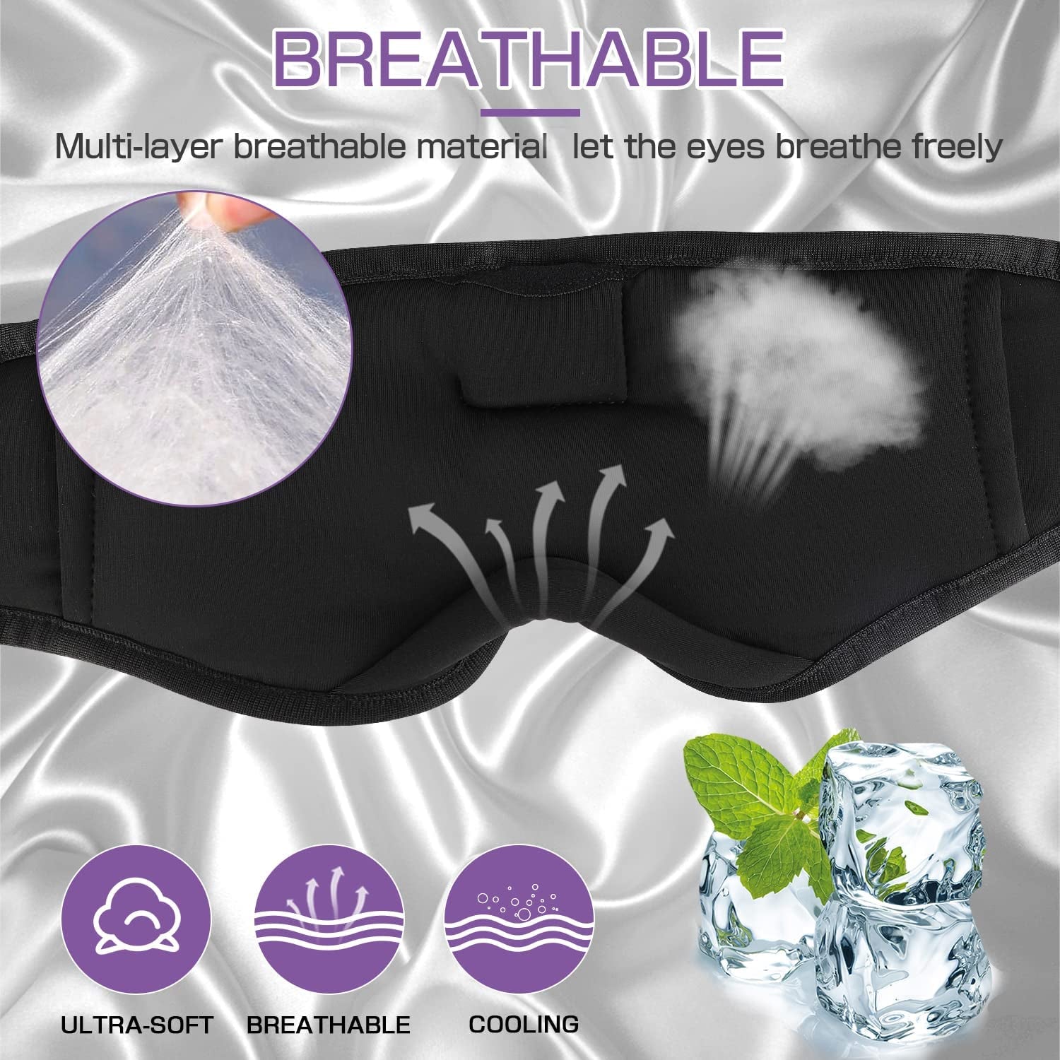 Sleep Mask with Bluetooth Headphones, 3D Sleeping Headphones for Side Sleepers - BuzzMart