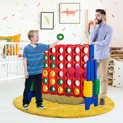 4-To-Score Giant Game Set 4-In-A-Row Connect Game W/Net Storage for Kids & Adult - BuzzMart