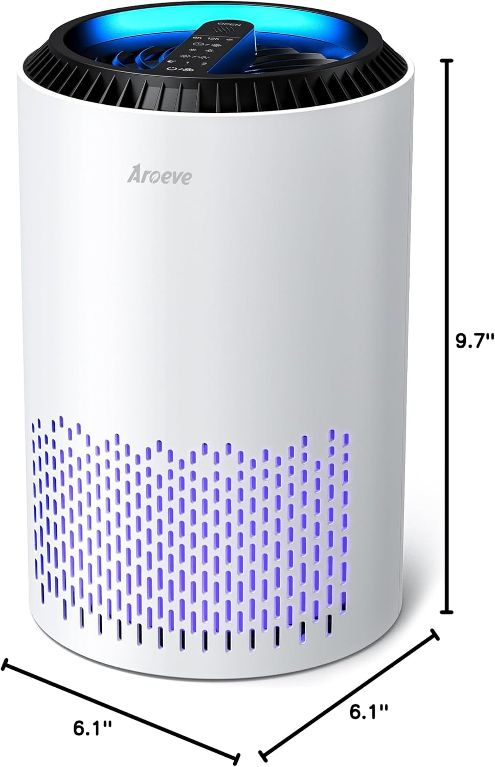 Air Purifier for Home - Portable Air Cleaner for Smoke, Pollen, Dander, Hair, Odors - MK01- White - BuzzMart