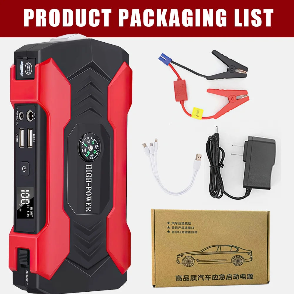 Car Jump Starter - 28000mAh 600A 12V Portable Charger Power Bank for Car Booster Battery with LED Flashlight - BuzzMart