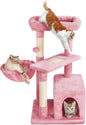 34-Inch Cat Tree - Plush-Covered Tower with Condo, Platform & Basket for Indoor Kittens - BuzzMart