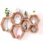 Large Hexagon Floating Shelves - Farmhouse Style Wall Mounted Wooden Honeycomb Shelves, Set of 6 - BuzzMart