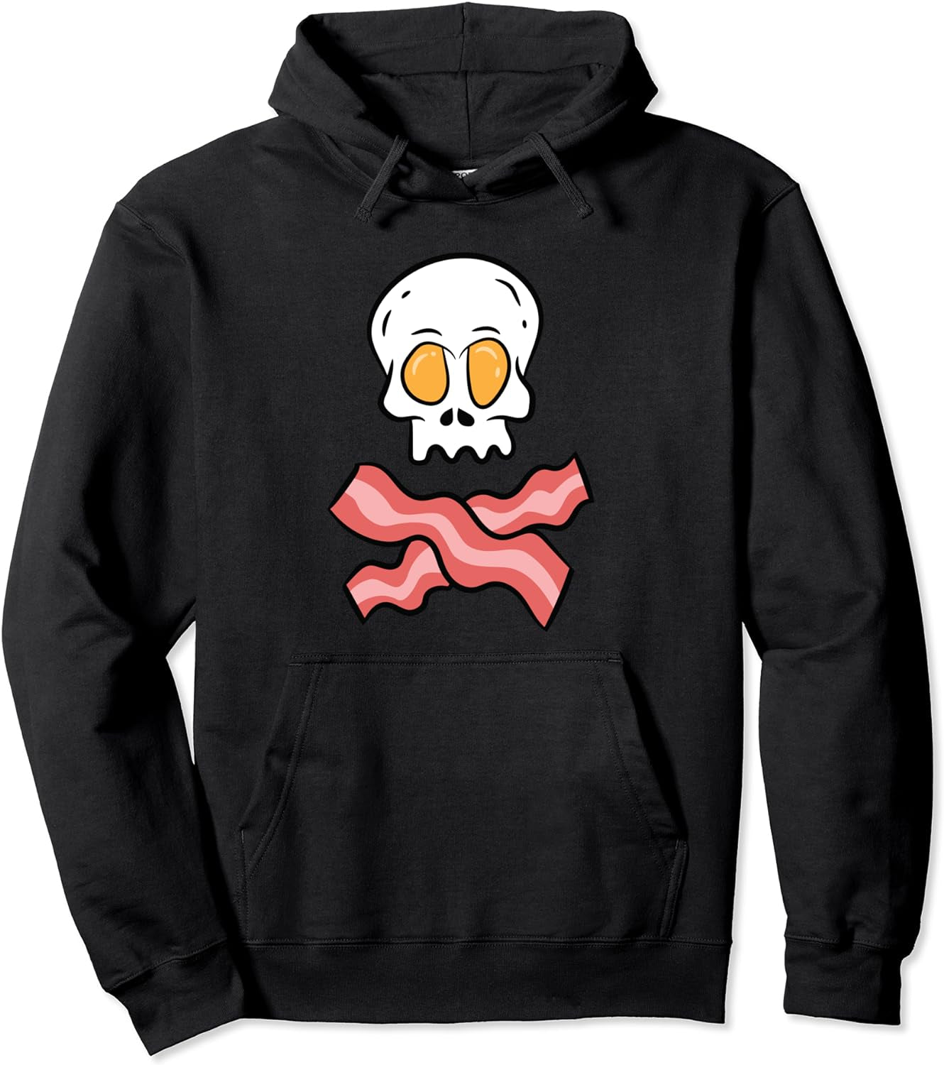 Funny Egg and Bacon Skull Breakfast Egg and Bacon. Pullover Hoodie - BuzzMart