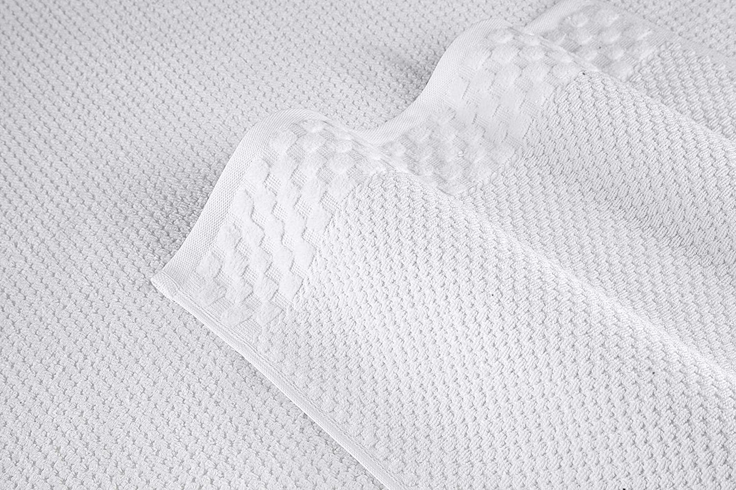 CTT Set of 6-100% Turkish Cotton, Absorbent & Comfy, Includes 2 Bath Towel 2 Hand Towel & 2 Washcloth | (White) - BuzzMart