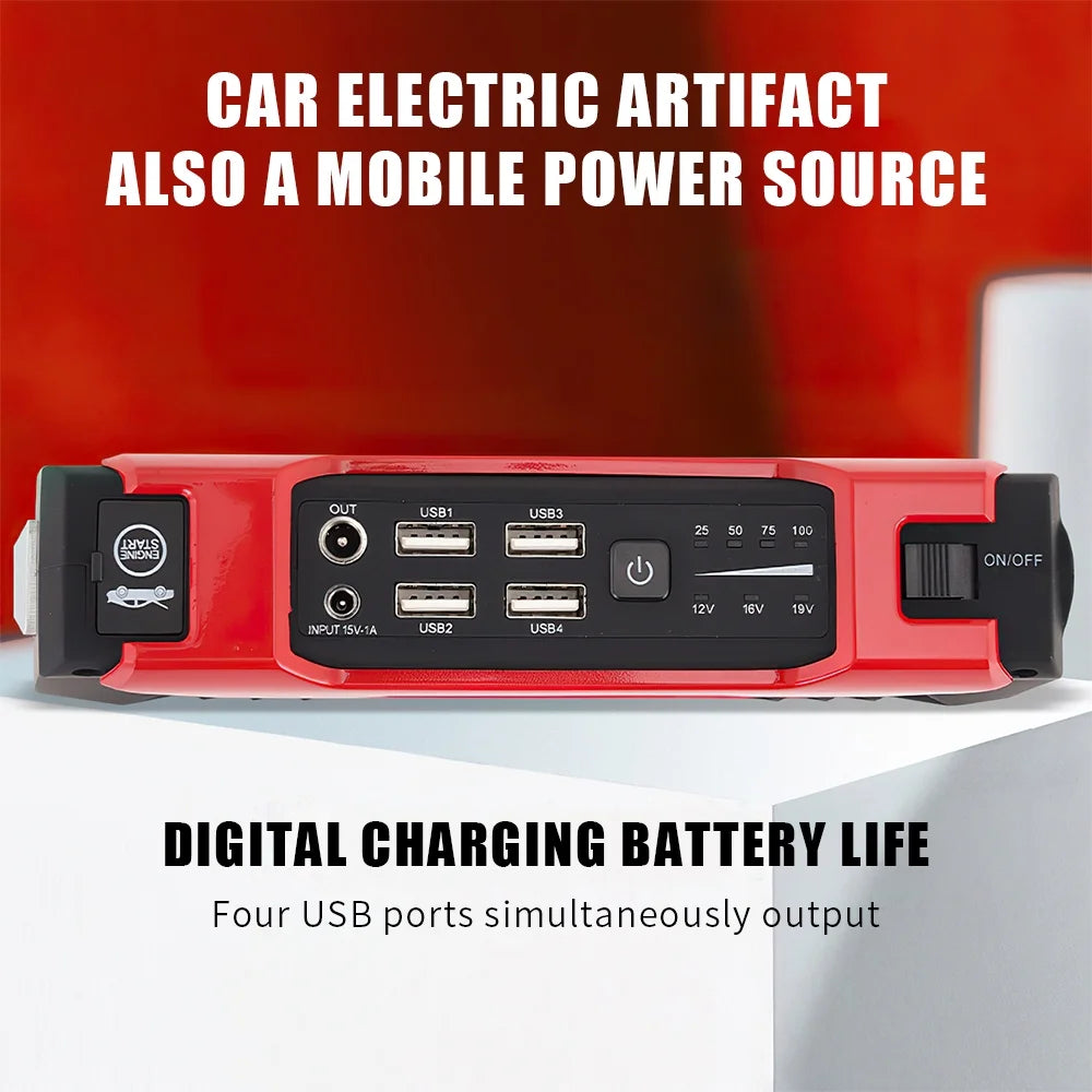 Car Jump Starter - 28000mAh 600A 12V Portable Charger Power Bank for Car Booster Battery with LED Flashlight - BuzzMart