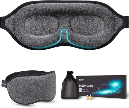 3D Contoured Sleep Mask for Side Sleepers - 100% Light Blocking, Adjustable Strap, Luxury Eye Mask for Travel, Nap, and Meditation - BuzzMart