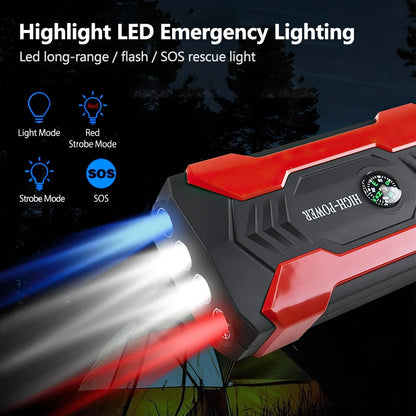 Car Jump Starter - 28000mAh 600A 12V Portable Charger Power Bank for Car Booster Battery with LED Flashlight - BuzzMart