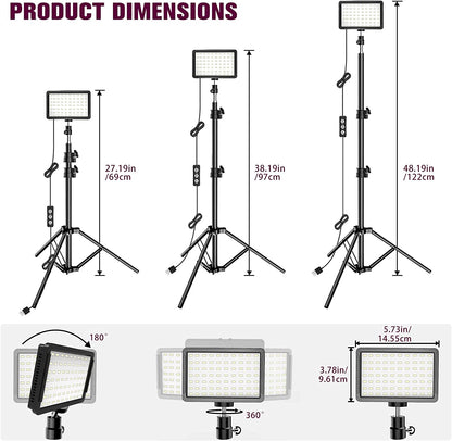 Photography Lighting Kit Dimmable 5600K USB Led Video Studio Streaming Lights